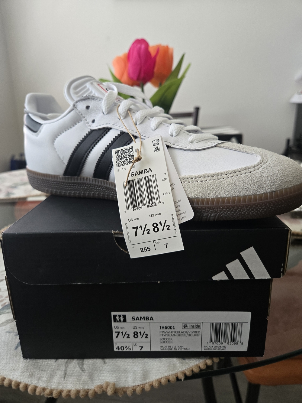 adidas Samba Men's Sneakers - White & Black - Picture 4 of 5